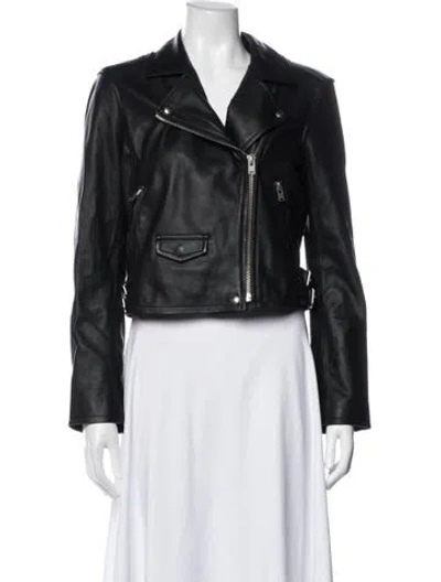 Pre-owned Iro Lamb Leather Biker Jacket In Grey