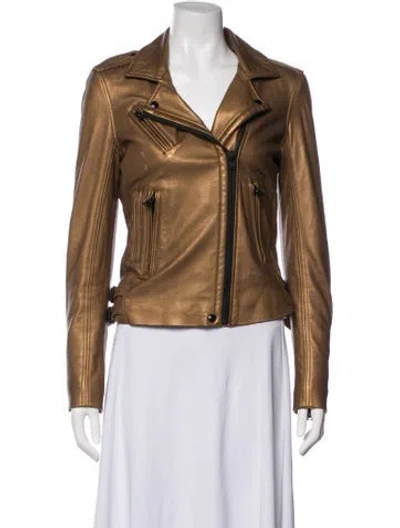 Pre-owned Iro Lamb Leather Biker Jacket In Metallic