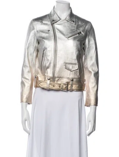 Pre-owned Iro Lamb Leather Biker Jacket In Multi