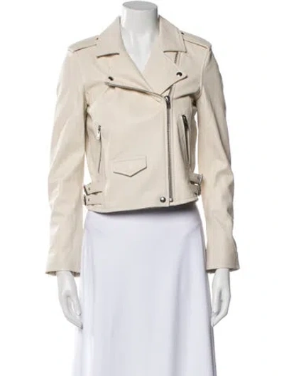 Pre-owned Iro Lamb Leather Biker Jacket In Neutral