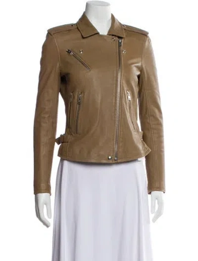 Pre-owned Iro Lamb Leather Biker Jacket In Neutral