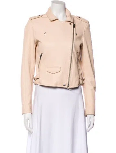 Pre-owned Iro Lamb Leather Biker Jacket In Neutral
