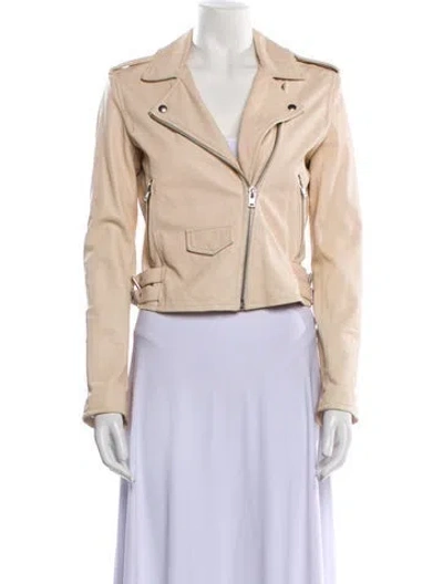 Pre-owned Iro Lamb Leather Biker Jacket In Neutral