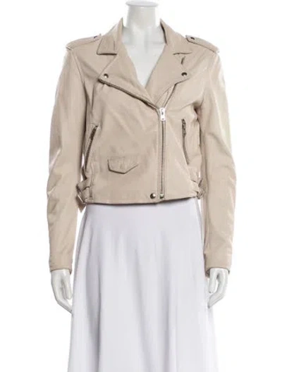 Pre-owned Iro Lamb Leather Biker Jacket In Neutral