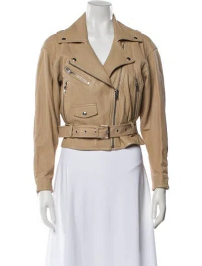 Pre-owned Iro Lamb Leather Biker Jacket In Neutral