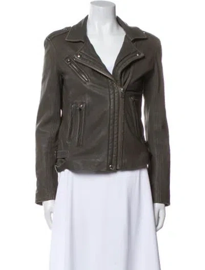 Pre-owned Iro Lamb Leather Biker Jacket In Neutral