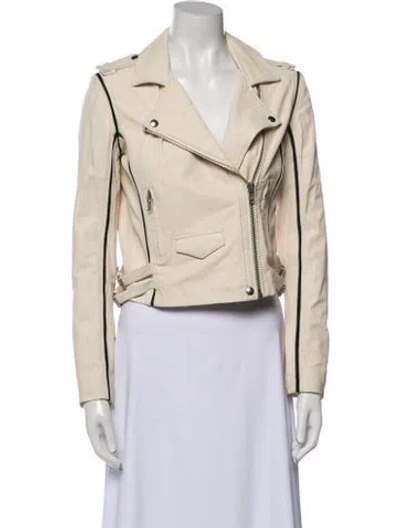 Pre-owned Iro Lamb Leather Biker Jacket In Neutral