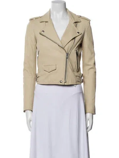 Pre-owned Iro Lamb Leather Biker Jacket In Neutral