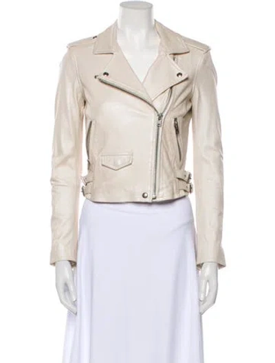 Pre-owned Iro Lamb Leather Biker Jacket In Neutral