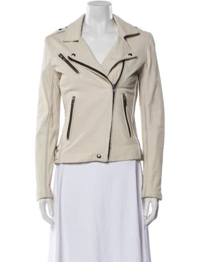 Pre-owned Iro Lamb Leather Biker Jacket In Neutral