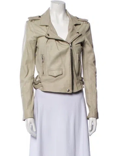 Pre-owned Iro Lamb Leather Biker Jacket In Neutral
