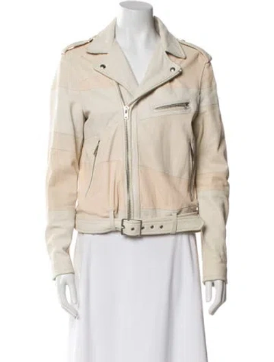 Pre-owned Iro Lamb Leather Biker Jacket In Neutral