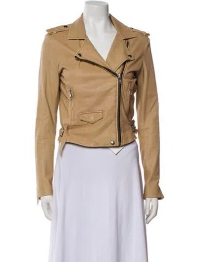 Pre-owned Iro Lamb Leather Biker Jacket In Neutral