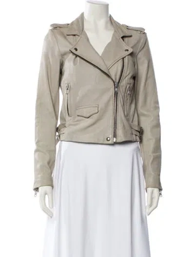 Pre-owned Iro Lamb Leather Biker Jacket In Neutral