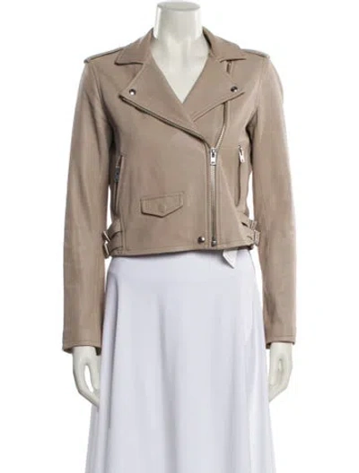Pre-owned Iro Lamb Leather Biker Jacket In Neutral
