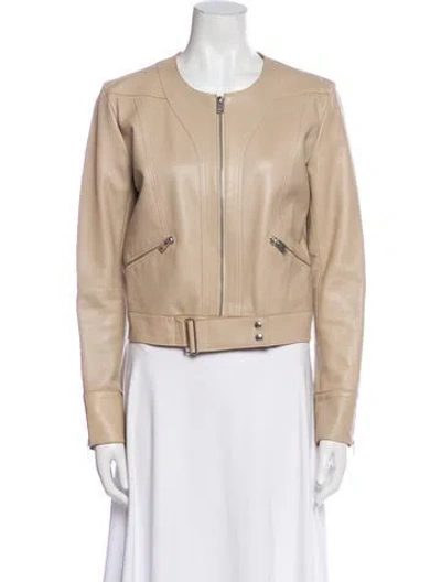 Pre-owned Iro Lamb Leather Biker Jacket In Neutral