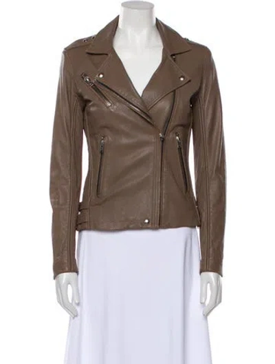 Pre-owned Iro Lamb Leather Biker Jacket In Neutral