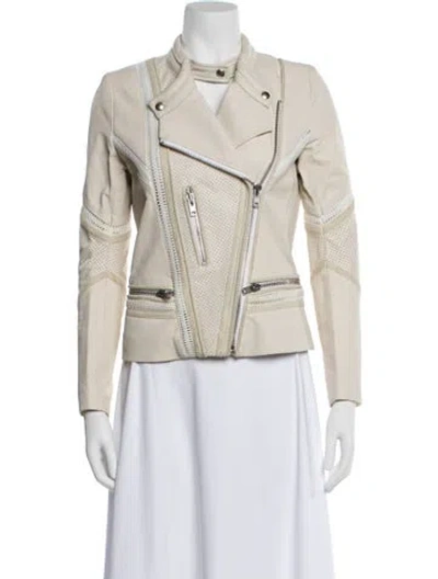 Pre-owned Iro Lamb Leather Biker Jacket In Neutral