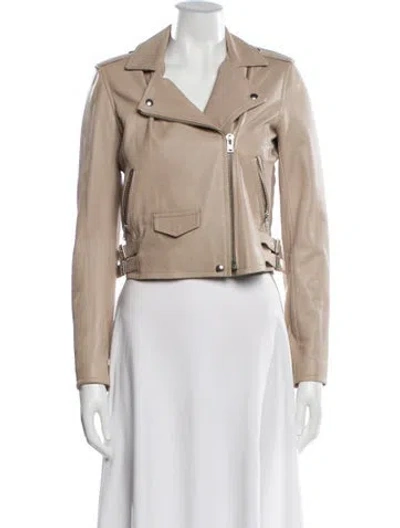Pre-owned Iro Lamb Leather Biker Jacket In Neutral