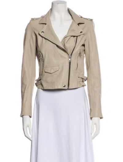 Pre-owned Iro Lamb Leather Biker Jacket In Neutral