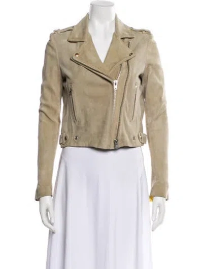 Pre-owned Iro Lamb Leather Biker Jacket In Neutral