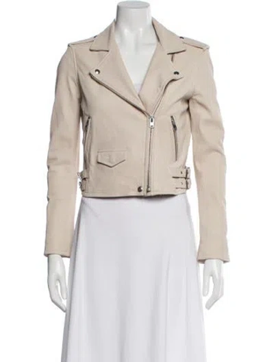 Pre-owned Iro Lamb Leather Biker Jacket In Neutral