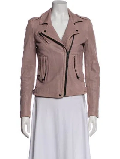 Pre-owned Iro Lamb Leather Biker Jacket In Neutral