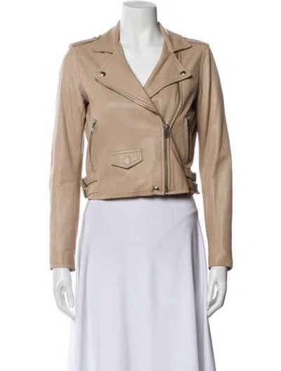Pre-owned Iro Lamb Leather Biker Jacket In Neutral