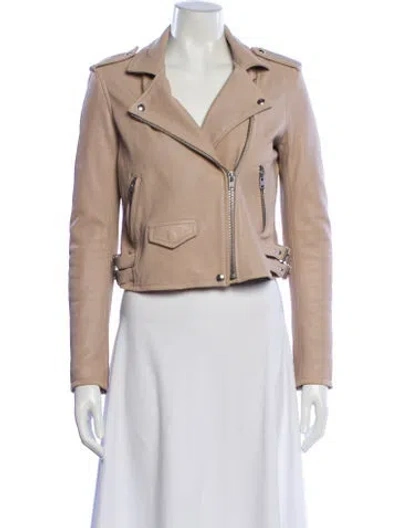 Pre-owned Iro Lamb Leather Biker Jacket In Neutral