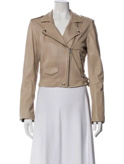 Pre-owned Iro Lamb Leather Biker Jacket In Neutral
