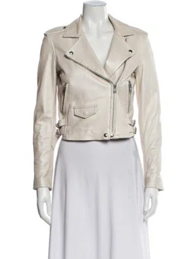 Pre-owned Iro Lamb Leather Biker Jacket In Neutral