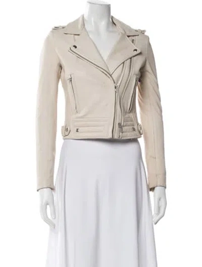 Pre-owned Iro Lamb Leather Biker Jacket In Neutral