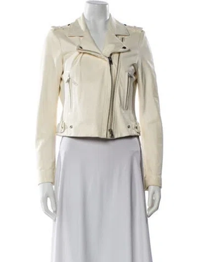 Pre-owned Iro Lamb Leather Biker Jacket In Neutral
