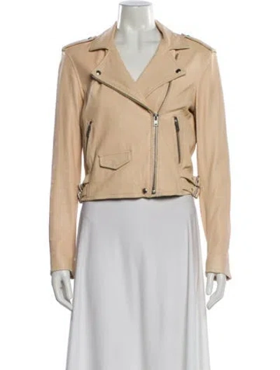 Pre-owned Iro Lamb Leather Biker Jacket In Neutral