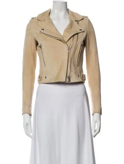 Pre-owned Iro Lamb Leather Biker Jacket In Neutral