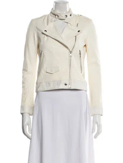 Pre-owned Iro Lamb Leather Biker Jacket In Neutral