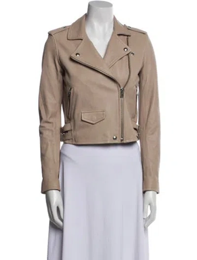 Pre-owned Iro Lamb Leather Biker Jacket In Neutral