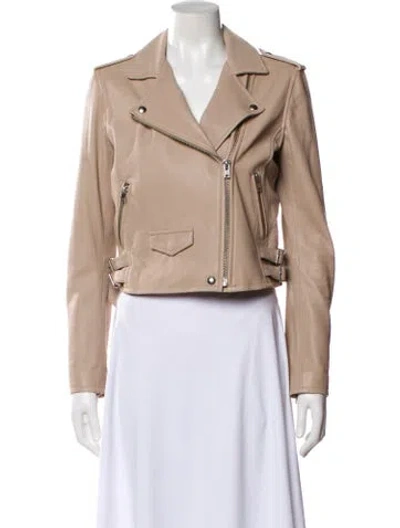 Pre-owned Iro Lamb Leather Biker Jacket In Neutral