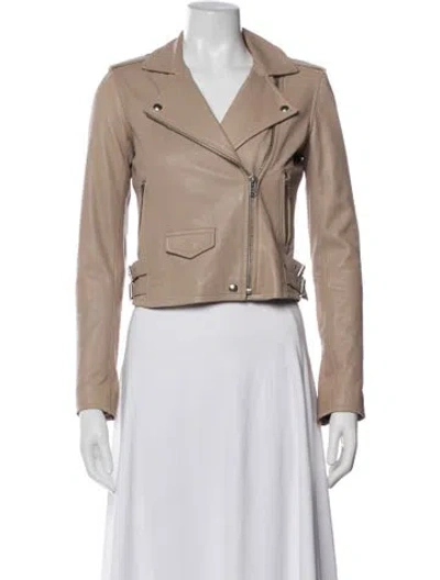 Pre-owned Iro Lamb Leather Biker Jacket In Neutral