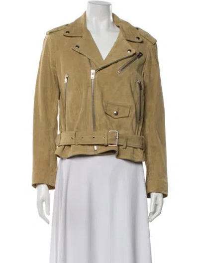 Pre-owned Iro Lamb Leather Biker Jacket In Neutral