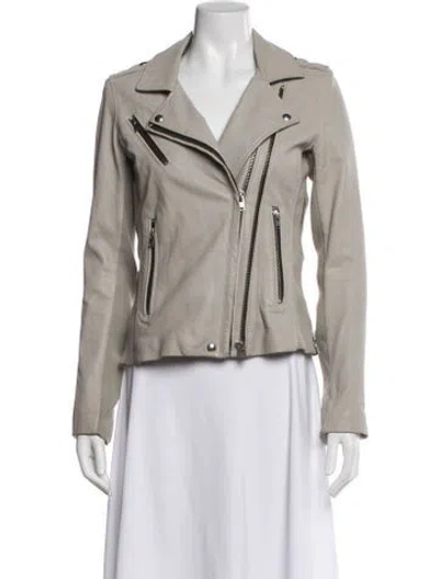 Pre-owned Iro Lamb Leather Biker Jacket In Neutral