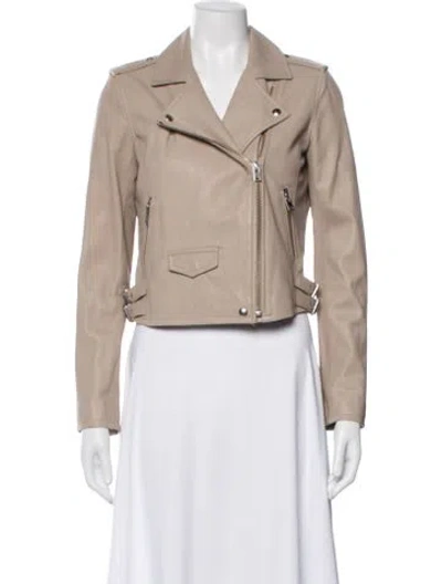 Pre-owned Iro Lamb Leather Biker Jacket In Neutral