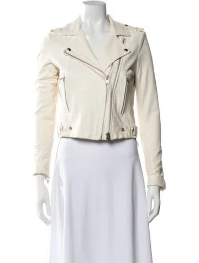 Pre-owned Iro Lamb Leather Biker Jacket In Neutral