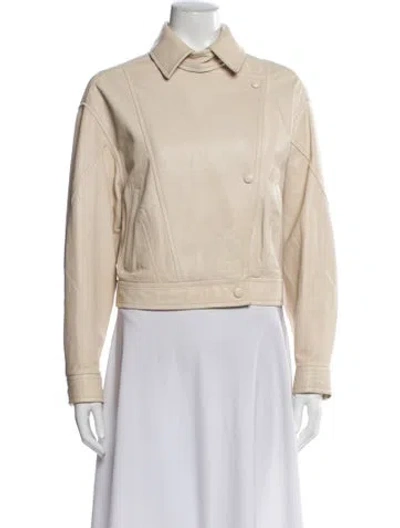 Pre-owned Iro Lamb Leather Biker Jacket In Neutral