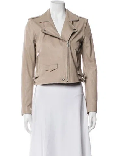 Pre-owned Iro Lamb Leather Biker Jacket In Neutral