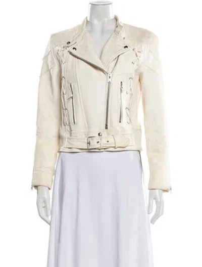 Pre-owned Iro Lamb Leather Biker Jacket In Neutral