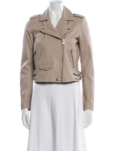 Pre-owned Iro Lamb Leather Biker Jacket In Neutral