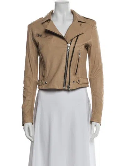 Pre-owned Iro Lamb Leather Biker Jacket In Neutral
