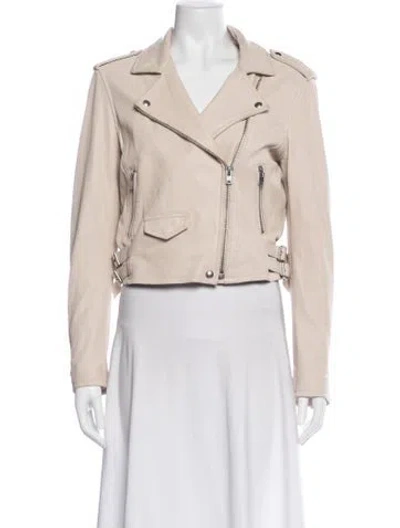 Pre-owned Iro Lamb Leather Biker Jacket In Neutral