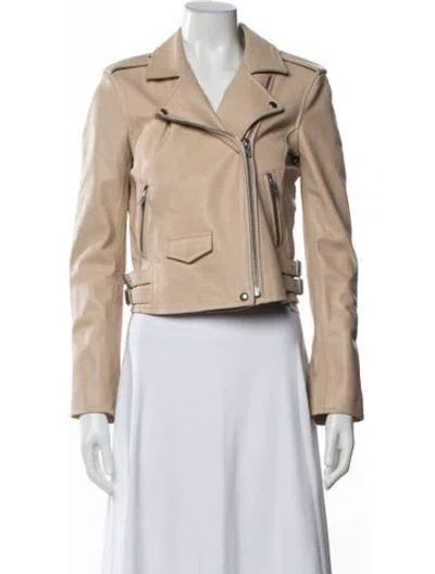 Pre-owned Iro Lamb Leather Biker Jacket In Neutral